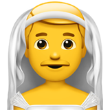 How Man with Veil emoji looks on Apple.