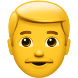 Como o emoji do Homem é exibido no Apple.