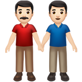 Hoe Mannen hand in hand: lichte huidskleur emoji eruit ziet op Apple.