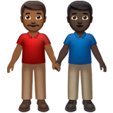 A quoi ressemblent les emoji Deux hommes se tenant la main: peau mate et peau foncée sur Apple.