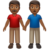 How Men Holding Hands: Medium-Dark Skin Tone emoji looks on Apple.