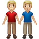 How Men Holding Hands: Medium-Light Skin Tone emoji looks on Apple.