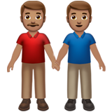 How Men Holding Hands: Medium Skin Tone emoji looks on Apple.