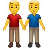 Como o emoji do Dois homens de mãos dadas é exibido no Apple.