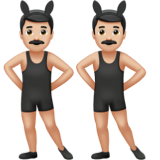 A quoi ressemblent les emoji Hommes avec des oreilles de lapin : peau claire sur Apple.