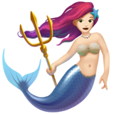 Hoe Sirene: lichte huidskleur emoji eruit ziet op Apple.