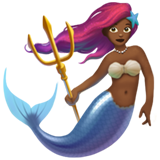 How Mermaid: Medium-Dark Skin Tone emoji looks on Apple.