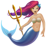 A quoi ressemblent les emoji Sirène: peau moyennement claire sur Apple.