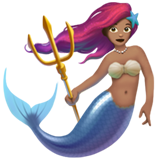 How Mermaid: Medium Skin Tone emoji looks on Apple.