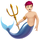 How Merman: Light Skin Tone emoji looks on Apple.