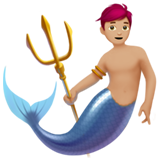 A quoi ressemblent les emoji Triton: peau moyennement claire sur Apple.