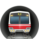 Wie U-Bahn Emoji auf Apple aussieht.