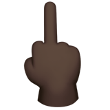 How Middle Finger: Dark Skin Tone emoji looks on Apple.