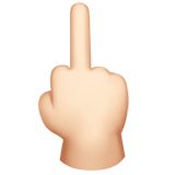 How Middle Finger: Light Skin Tone emoji looks on Apple.