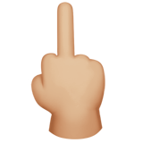 How Middle Finger: Medium-Light Skin Tone emoji looks on Apple.