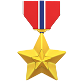 Hur Militär medalj emoji ser ut på Apple.