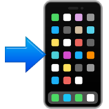 How Mobile Phone with Arrow emoji looks on Apple.