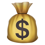 How Money Bag emoji looks on Apple.