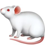 Bagaimana Tikus putih emoji terlihat di Apple.