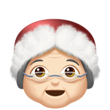 How Mrs. Claus: Light Skin Tone emoji looks on Apple.