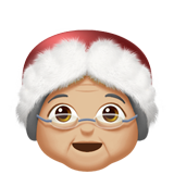 How Mrs. Claus: Medium-Light Skin Tone emoji looks on Apple.