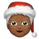 Wie Weihnachtsperson: mitteldunkle Hautfarbe Emoji auf Apple aussieht.