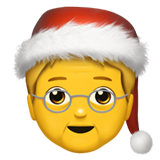 Hur Könsneutral tomte emoji ser ut på Apple.