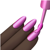 How Nail Polish: Dark Skin Tone emoji looks on Apple.