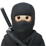 Wie Ninja: helle Hautfarbe Emoji auf Apple aussieht.