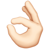 How OK Hand: Light Skin Tone emoji looks on Apple.