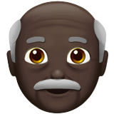 How Old Man: Dark Skin Tone emoji looks on Apple.