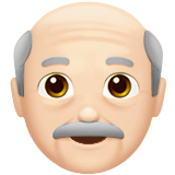 How Old Man: Light Skin Tone emoji looks on Apple.