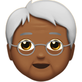 A quoi ressemblent les emoji Personne âgée : peau mate sur Apple.