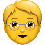 Hvordan Eldre voksen emoji ser ut på Apple.