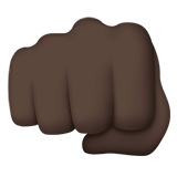 How Oncoming Fist: Dark Skin Tone emoji looks on Apple.