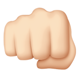 How Oncoming Fist: Light Skin Tone emoji looks on Apple.