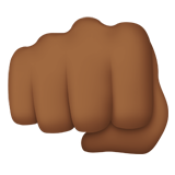 How Oncoming Fist: Medium-Dark Skin Tone emoji looks on Apple.