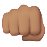 How Oncoming Fist: Medium Skin Tone emoji looks on Apple.