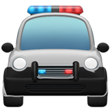 Hoe Naderende politieauto emoji eruit ziet op Apple.