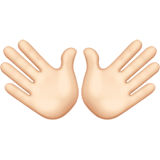 How Open Hands: Light Skin Tone emoji looks on Apple.