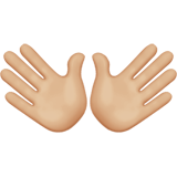 How Open Hands: Medium-Light Skin Tone emoji looks on Apple.