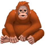 Bagaimana Orangutan emoji terlihat di Apple.