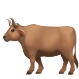 Bagaimana Lembu emoji terlihat di Apple.