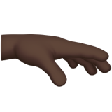 How Palm Down Hand: Dark Skin Tone emoji looks on Apple.