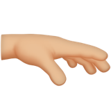 How Palm Down Hand: Medium-Light Skin Tone emoji looks on Apple.