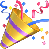 How Party Popper emoji looks on Apple.