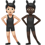 A quoi ressemblent les emoji Personnes avec des oreilles de lapin : peau claire et peau foncée sur Apple.