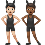 A quoi ressemblent les emoji Personnes avec des oreilles de lapin : peau claire et peau mate sur Apple.