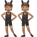 A quoi ressemblent les emoji Personnes avec des oreilles de lapin : peau légèrement mate sur Apple.