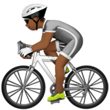 How Person Biking: Medium-Dark Skin Tone emoji looks on Apple.